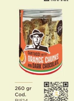 Cantucci with orange chunks and dark chocolate
