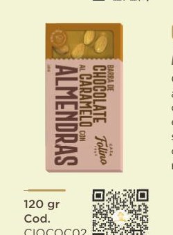 Caramel chocolate bar with almonds