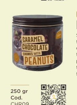 Caramel chocolate chunks with peanuts
