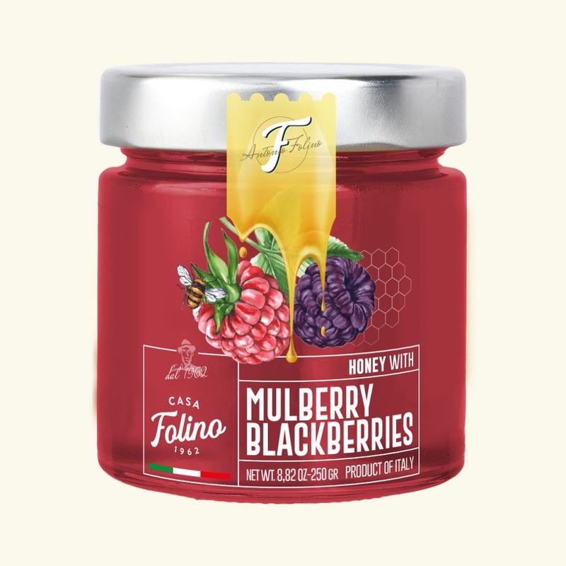 Honey with mulberry blackberries