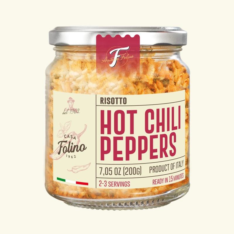 Hot chilli peppers risotto