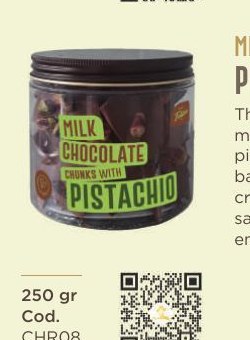 Milk chocolate chunks with pistachio