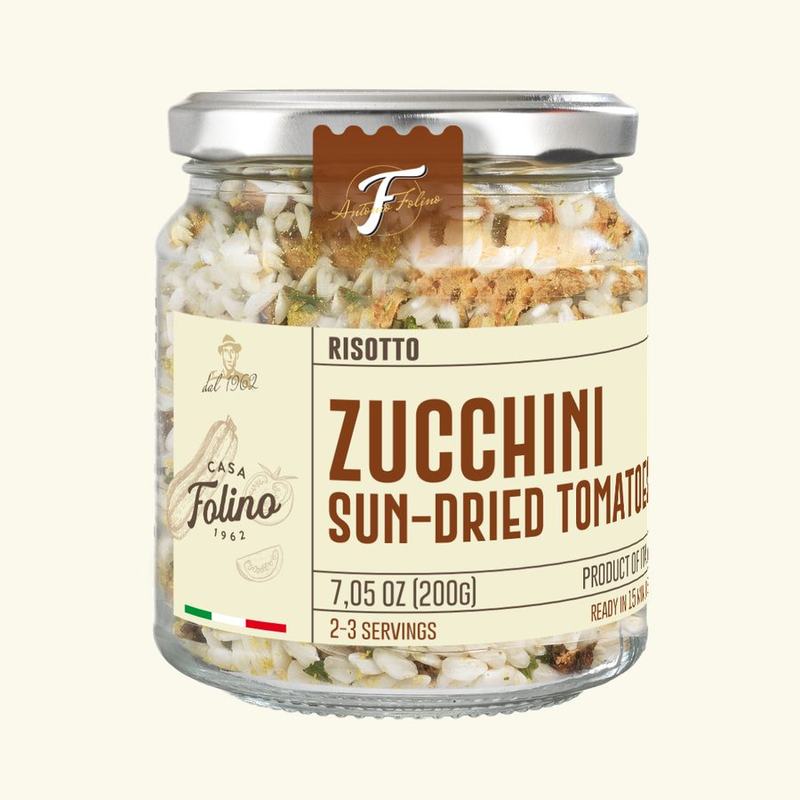 Zucchine and sun-dried tomatoes risotto